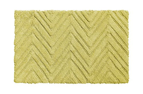 Park Avenue Deluxe Collection Park Avenue Deluxe Collection Chevron Weave 100% Cotton Bath Mat Citron