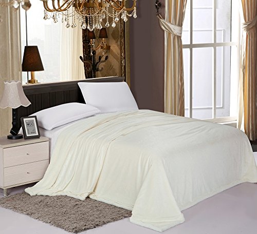 PlushComfort Luxurious Reversible Sherpa Lining Carved Velboa Comforter - Queen (Vanilla)