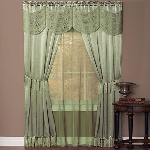 Ben&Jonah Collection Halley 6 Piece Window Curtain Set - 56x84 - Sage