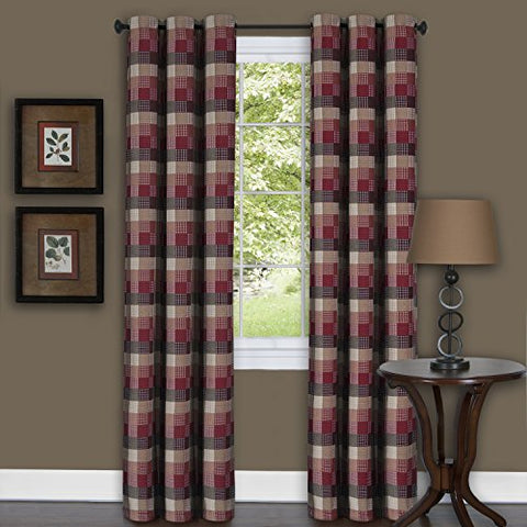 Ben&Jonah Collection Harvard - Window Curtain Panel w/6 Grommets - 42x63 Burgundy