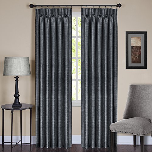 Ben&Jonah Collection Parker Pinch Pleat Window Curtain Panel - 34x84 - Slate