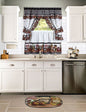 Ben&Jonah Collection Mason Jars Window Curtain Set - 57x24 Tier Pair/57x36 Tailored Topper with attached valance and tiebacks. - Black/White