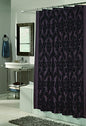 BenandJonah Collection Fabric Shower Curtain 70 x 72 inch  Regal Black/Brown