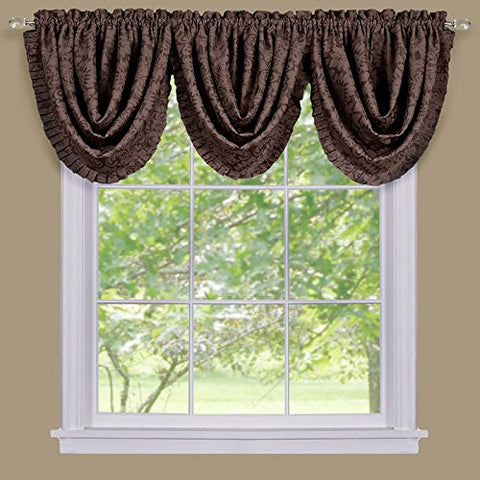 Park Avenue Collection Sutton Waterfall Valance - Brown