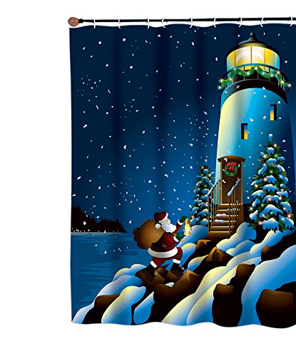 Park Avenue Deluxe Collection Park Avenue Deluxe Collection  inch Holiday Lighthouse inch  Fabric Shower Curtain