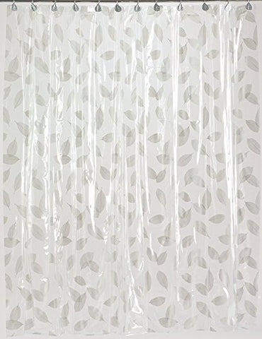 Royal Bath Autumn Leaves 5 Gauge Vinyl Print Shower Curtain Liner (72 inch  x 72 inch ) - Silver