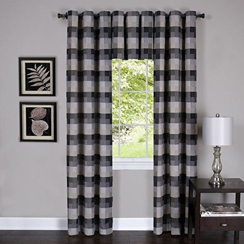 Ben&Jonah Collection Harvard - Window Curtain Panel w/6 Grommets - 42x84 Black