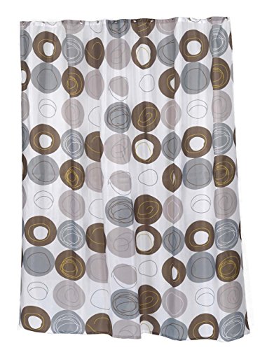 Modern Art Circle Line Fabric Shower Curtain Size: 70 inch  x 72 inch 