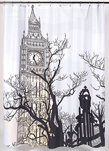 BenandJonah Collection Fabric Shower Curtain 70 x 72 inch  London's Big Ben