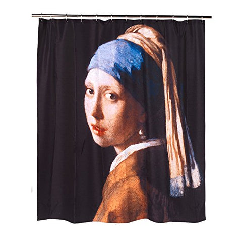 Park Avenue Deluxe Collection Park Avenue Deluxe Collection  inch Girl with the Pearl Earring inch  Fabric Shower Curtain