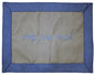 Ben and Jonah Challah Cover Linen- Center Grey with Sailor Blue Border