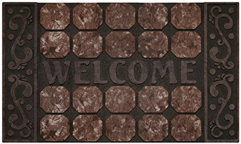 Park Avenue Collection Raised Rubber Mat Octagon Squares 18x30