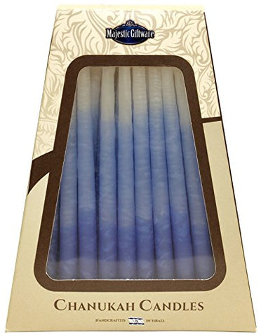 Lamp Lighters Ultimate Judaica Safed Chanukah Â Candles - 45 Pack - Blue/White - 6 inch 