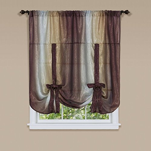 Park Avenue Collection Ombre Tie Up Shade 50x63 - Chocolate