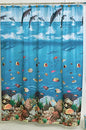 Dancing Dolphin Fabric Shower Curtain Size: 70 inch  x 72 inch 