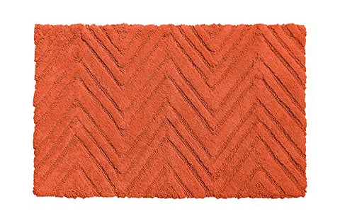 Park Avenue Deluxe Collection Park Avenue Deluxe Collection Chevron Weave 100% Cotton Bath Mat Burnt Coral