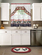 Ben&Jonah Collection Rooster - Printed Tier and Swag Window Curtain Set - 57x24 - Burgundy