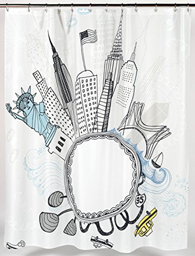 Royal Bath Collection Funky City Fabric Shower Curtain Size: 70 inch  x 72 inch 