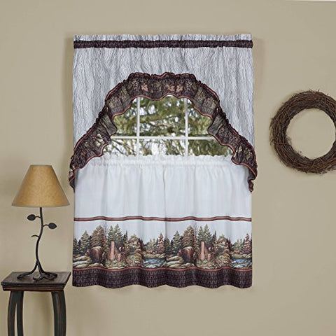 Into the Woods Kitchen Curtain Tier and Swag Set (57 inch  x 24 inch )