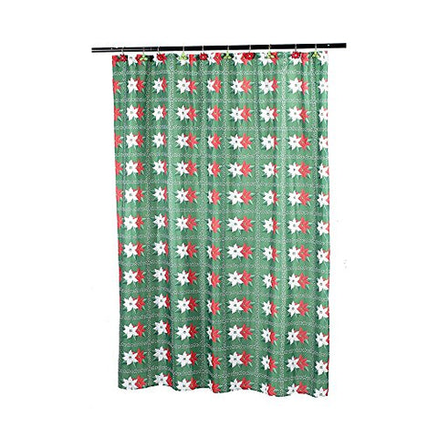 Park Avenue Deluxe Collection Park Avenue Deluxe Collection  inch Poinsettia inch  Fabric Shower Curtain