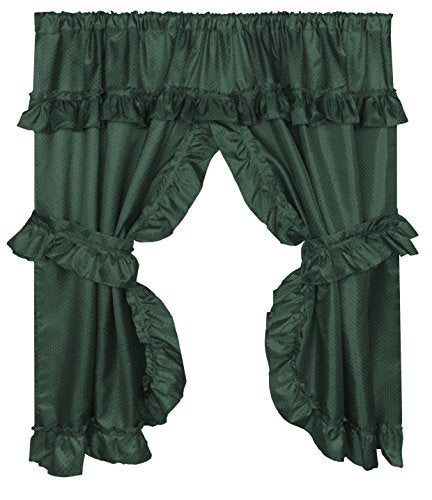 Royal Bath Double Swag Diamond Piqued PEVA non-Toxic Shower Curtain (70 inch  x 72 inch ) - Evergreen