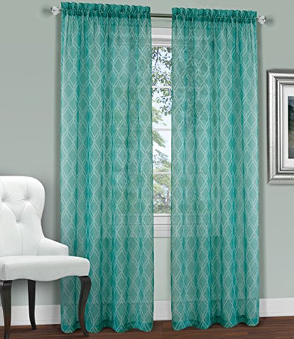 Ben&Jonah Collection Kent Window Curtain Panel - 52x63 - Teal