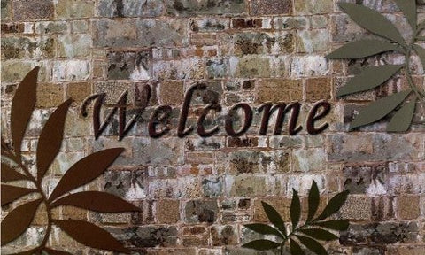 Ben&Jonah Collection Welcome Palms Outdoor Rubber Entrance Mat 18 in. x 30 in.