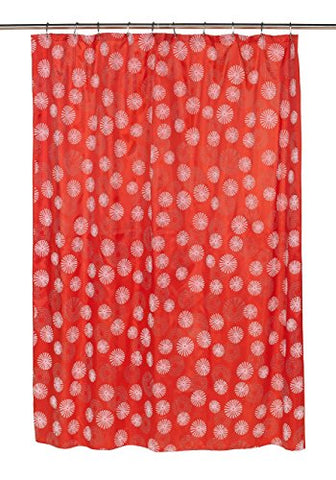 BenandJonah Collection Fabric Shower Curtain 70 x 72 inch  Vienna White/Red