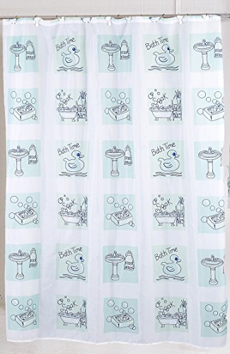 BenandJonah Collection Fabric Shower Curtain 70 x 72 inch  Bath Time