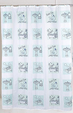 BenandJonah Collection Fabric Shower Curtain 70 x 72 inch  Bath Time