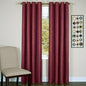 Ben&Jonah Collection Taylor - Lined Grommet Window Curtain Panel - 50x63 Burgundy