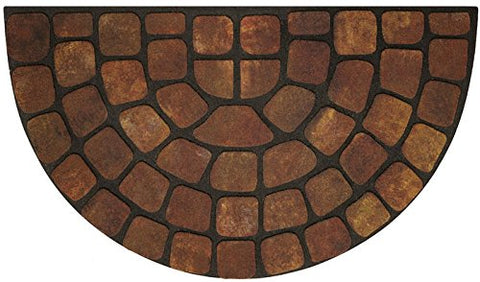 Park Avenue Collection Raised Rubber Mat Beige Stone Slice 18x30