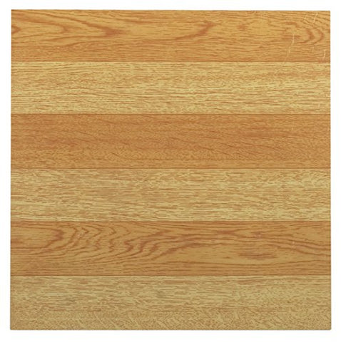 Roman Palace Collection 20 Pack of 12 inch  x 12 inch  Self Adhesive High Gloss (No Wax) Finish 1.2mm Thick Vinyl Tiles - Light Oak Plank-Look