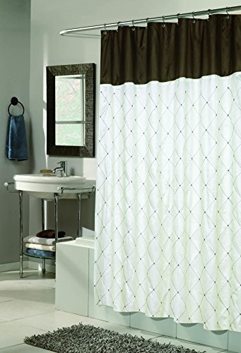 Royal Bath Diamond Design Balmoral Fabric Shower Curtain in Brown/Blue Size: 70 inch  x 72 inch 