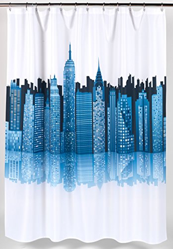 BenandJonah Collection Collection Fabric Shower Curtain 70 x 72 inch  Metropolitan Cityscape