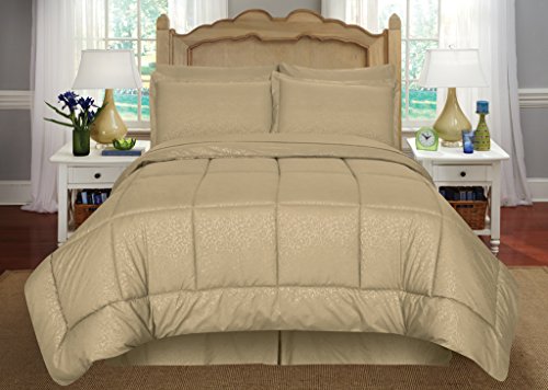 Ben&Jonah Queen Size 8Â Piece Vine Down Alternative Bed N BagÂ  (86 inch  x 86 inch ) - Mocha
