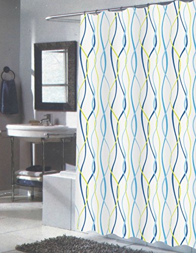 Modern Art Squiggly Eel Anguila Extra Long Fabric Shower Curtain Size: 70 inch  x 84 inch 