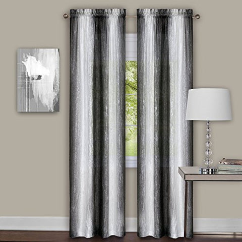 Park Avenue Collection Sombre Panel Pair 40x63 - Black / White