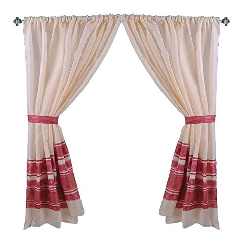 Park Avenue Deluxe Collection Park Avenue Deluxe Collection  inch Fleur inch  Fabric Window Curtain in Burgundy