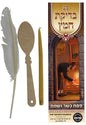 Passover Matzah Collection Pesach Bedikat Chametz (Bedikas Chometz) Set: Includes Candle Spoon and Feather