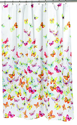 BenandJonah Collection Fabric Shower Curtain 70 x 72 inch  Butterflies