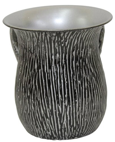 Ultimate Judaica Wash Cup Stainless Steel Silver/Black 5.5 inch H