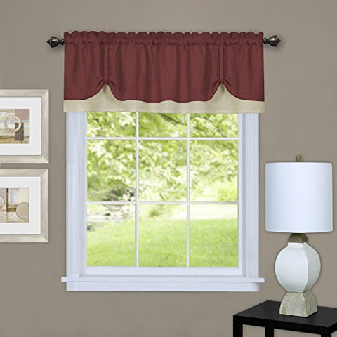 Sally Elegance Double Layered Pick-Up Valance (58 inch  x 14 inch ) Marsala