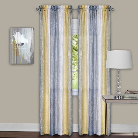 Park Avenue Collection Sombre Panel Pair 40x84 - Grey / Yellow