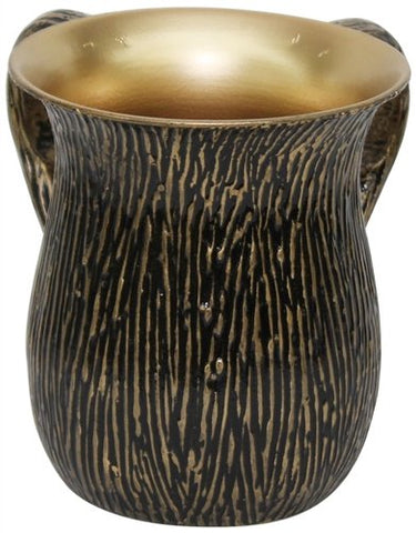 Ultimate Judaica Wash Cup Stainless Steel Gold/Black 5.5 inch H