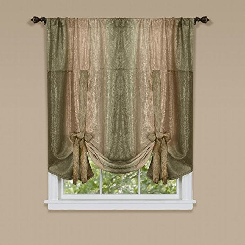 Park Avenue Collection Ombre Tie Up Shade 50x63 - Earth