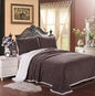 Luxurious Home Ultra Soft Reversible Queen Blanket with Sherpa Lining - Chocolate