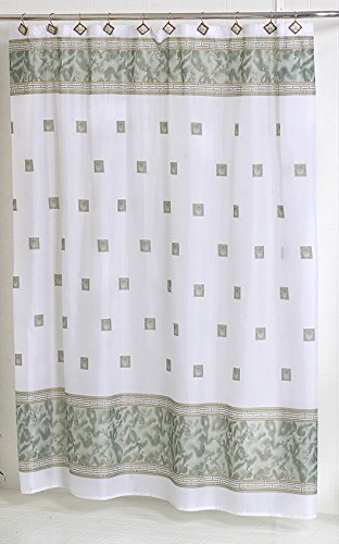 Think Out of the Box Fabric Shower Curtain 70 inch  x 72 inch  (Jade)