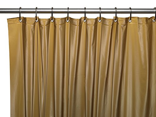 Royal Bath Heavy 4 Gauge Vinyl Shower Curtain Liner with Weighted Magnets and Metal Grommets (72 inch  x 72 inch ) - Gold