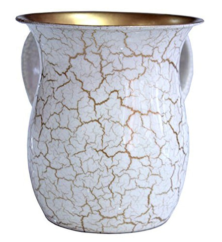 Ben and Jonah Wash Cup Stainless Steel White Marble Gold Design